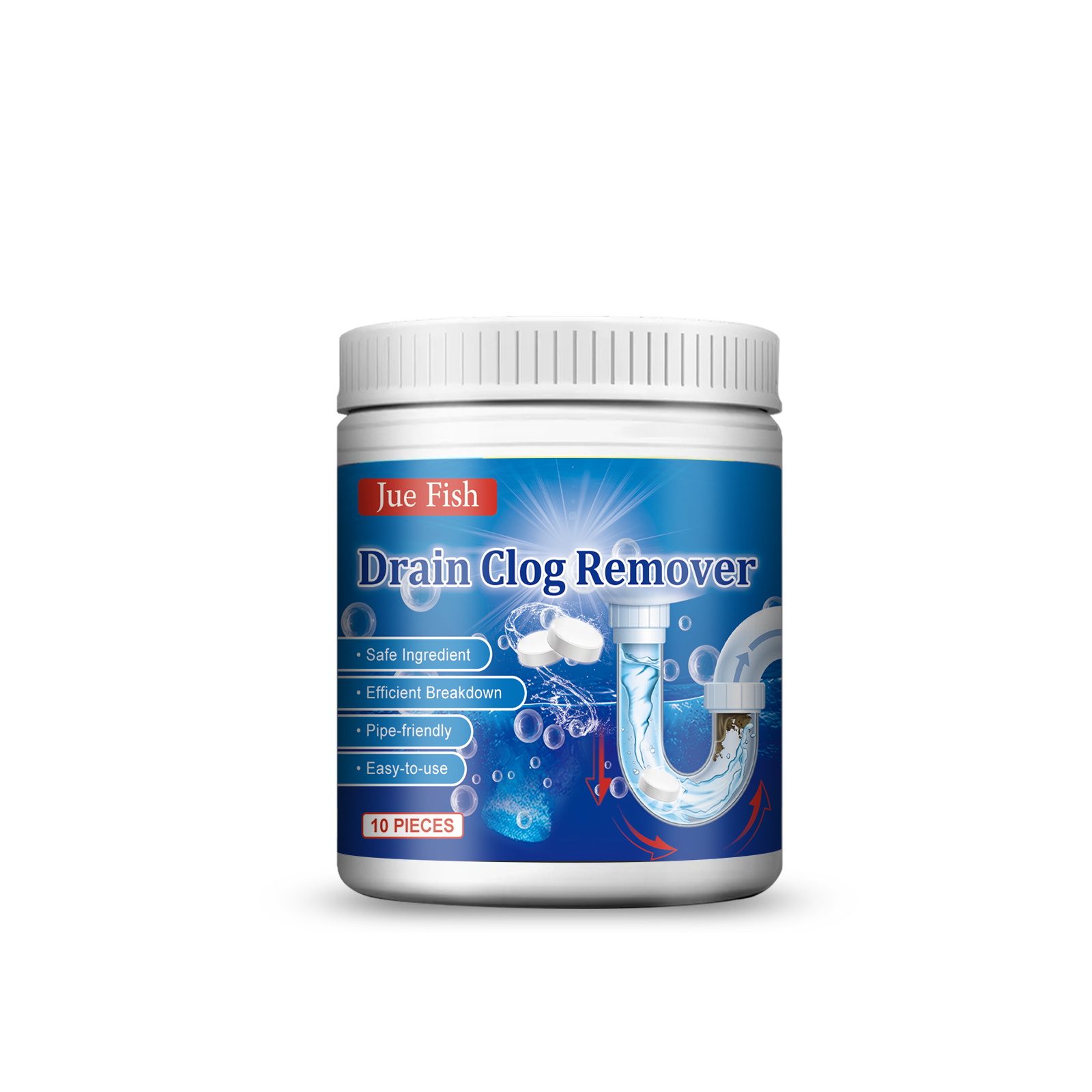 Multi-Purpose Drain Unclogging Effervescent Tablets – Safe, Long-Lasting Household Drain Cleaner
