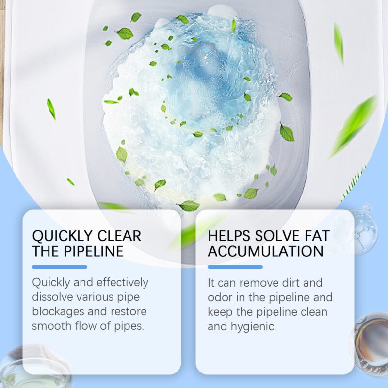 Multi-Purpose Household Drain Cleaner | Kitchen/Toilet Unclogger, Quick-Acting, Safe for Pipes - Image 4