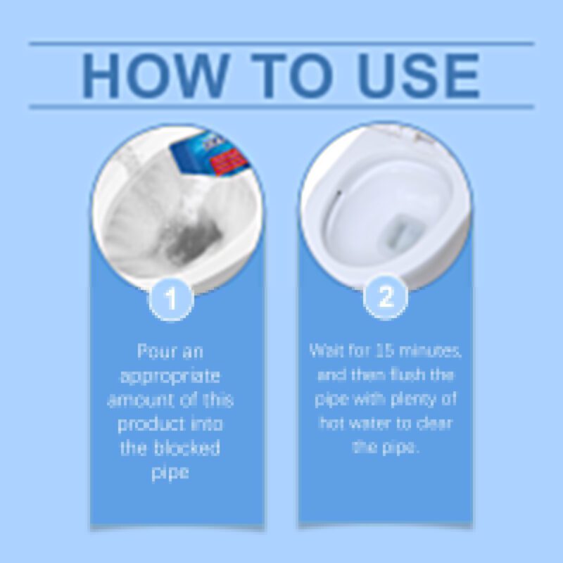 Multi-Purpose Household Drain Cleaner | Kitchen/Toilet Unclogger, Quick-Acting, Safe for Pipes - Image 6