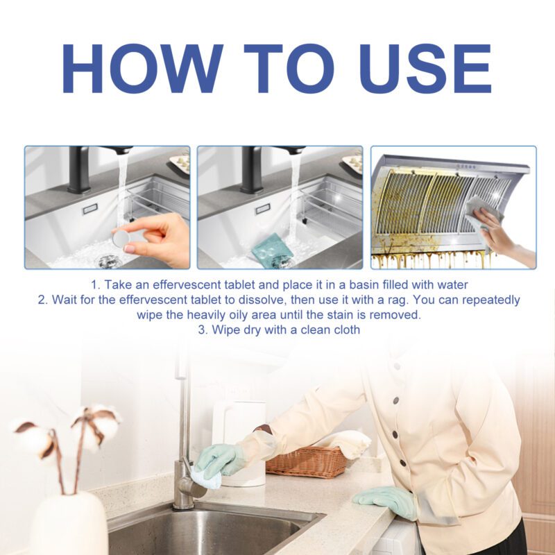 Multi-Purpose Kitchen & Bathroom Effervescent Cleaner | Heavy Oil Stain Remover, Surface-Safe - Image 6
