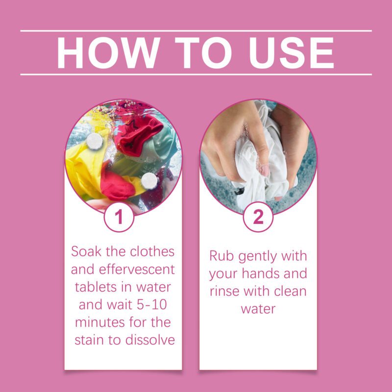 Multi-Purpose Laundry Stain Remover | Effervescent Tablets, Long-Lasting, Safe for Fabrics - Image 6