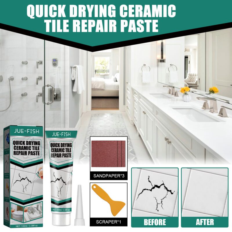 Multi-Purpose Tile Repair Paste | Quick-Drying Crack Adhesive for Household Surfaces - Image 2