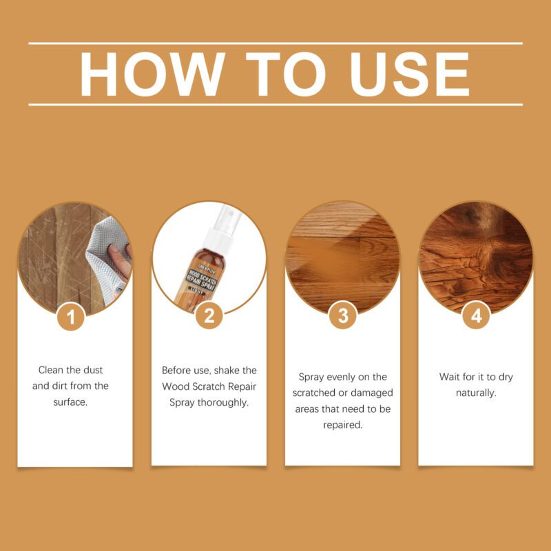 Multi-Purpose Wood Floor & Furniture Scratch Repair Spray | Long-Lasting, Surface-Safe Household Care - Image 6