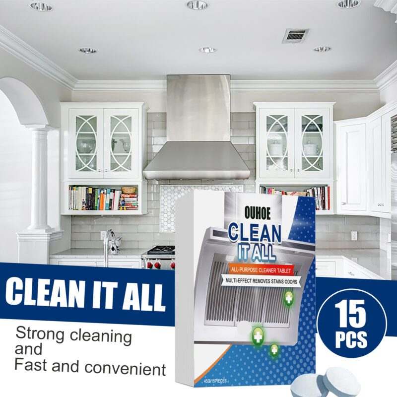 Ouhoe Kitchen Effervescent Tablets: Multi-Purpose Household Cleaner for Oven & Range Hood