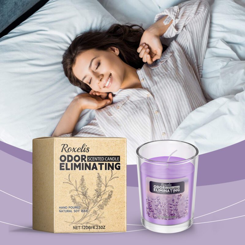 Roxelis Lavender Candle: Long-Lasting Household Fragrance, Mild Scent - Image 2