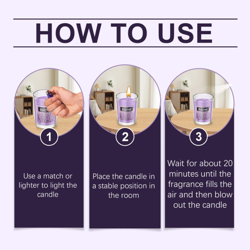 Roxelis Lavender Candle: Long-Lasting Household Fragrance, Mild Scent - Image 6