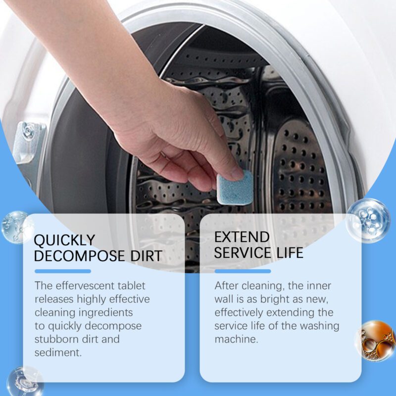 Washing Machine Cleaner Effervescent Tablets - Drum Deep Clean, Long-Lasting, Surface-Safe - Image 4