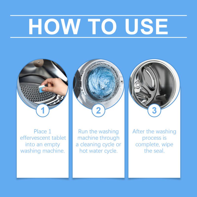 Washing Machine Cleaner Effervescent Tablets - Drum Deep Clean, Long-Lasting, Surface-Safe - Image 6