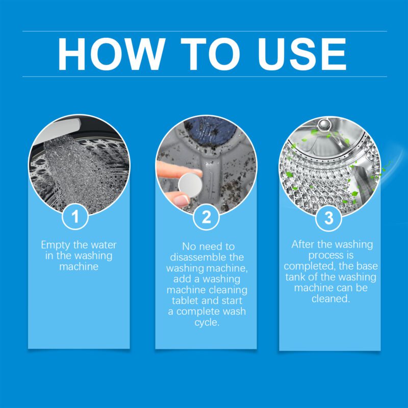 Washing Machine Cleaner Effervescent Tablets - Multi-Purpose, Long-Lasting Stain & Odor Removal - Image 6
