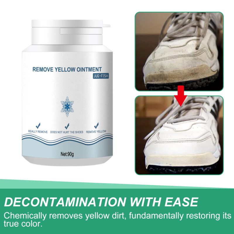 White Shoe Stain Remover Gel - Yellow Edge Oxidation Cleaner, Safe Shoe Care - Image 4
